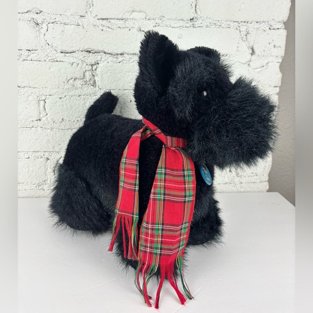 Vintage 80’s Dakin Black Scottie Dog Plush 12”